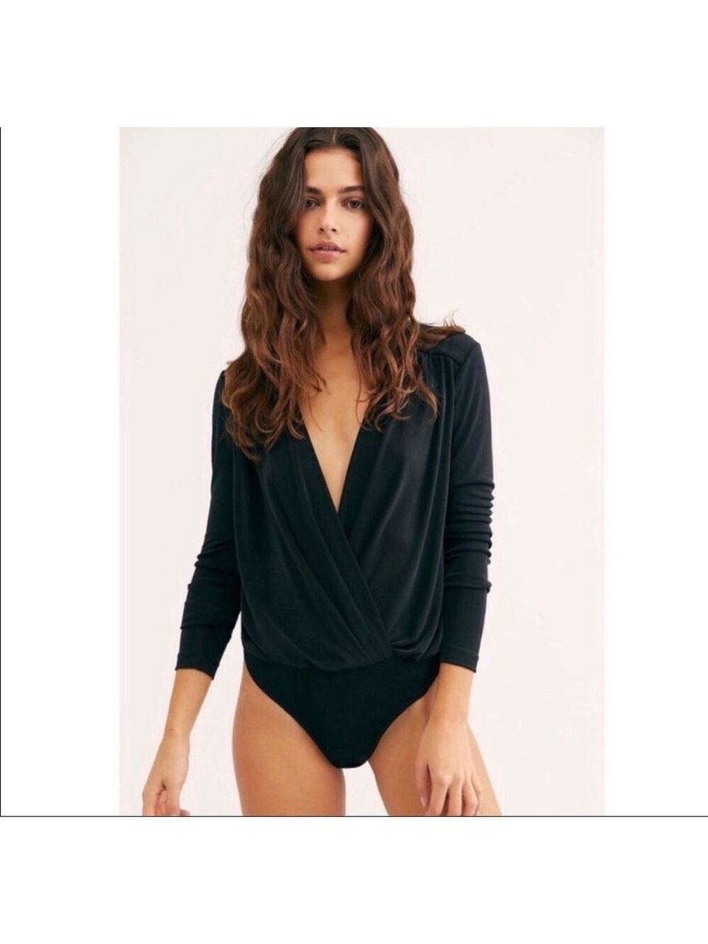 Abercrombie Fitch Black Long Sleeve Bodysuit Small